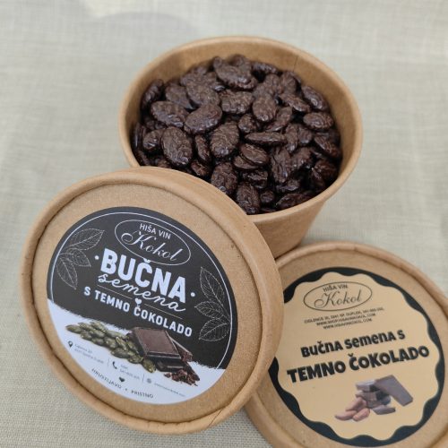 B/BUČNA SEMENA OBLITA S TEMNO ČOKOLADO/KÜRBISKERNE MIT BITTERSCHOKOLADE ÜBERZOGEN
