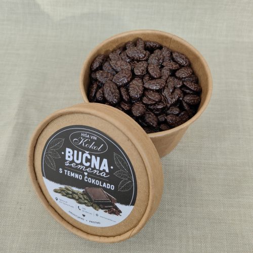 B/BUČNA SEMENA OBLITA S TEMNO ČOKOLADO/KÜRBISKERNE MIT BITTERSCHOKOLADE ÜBERZOGEN