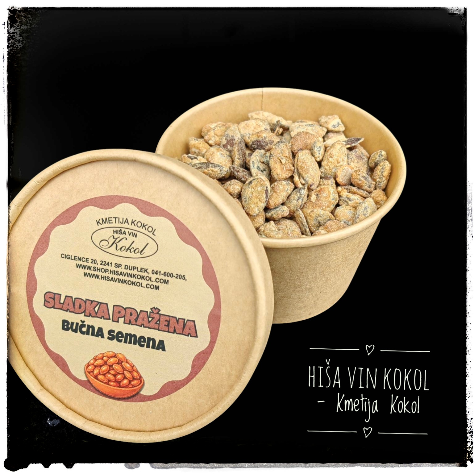 bučna semena pražena s sladkorjem,sladka pražena bučna semena, hrustljava, poslovno darilo, Hiša vin Kokol bučna semena pražena s sladkorjem,sladka pražena bučna semena, hrustljava, poslovno darilo, Hiša vin Kokol